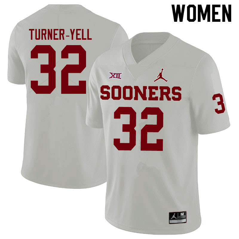 Women #32 Delarrin Turner-Yell Oklahoma Sooners Jordan Brand College Football Jerseys Sale-White